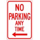 No Parking Any Time with Left Arrow Sign